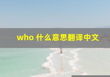 who 什么意思翻译中文